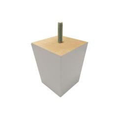 Zilveren vierkanten houten meubelpoot 7 cm (M8)