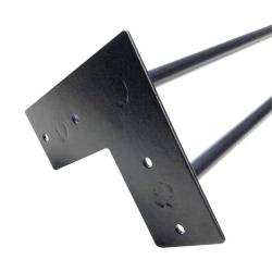 Raw steel massieve 3-punt hairpin tafelpoot 35 cm