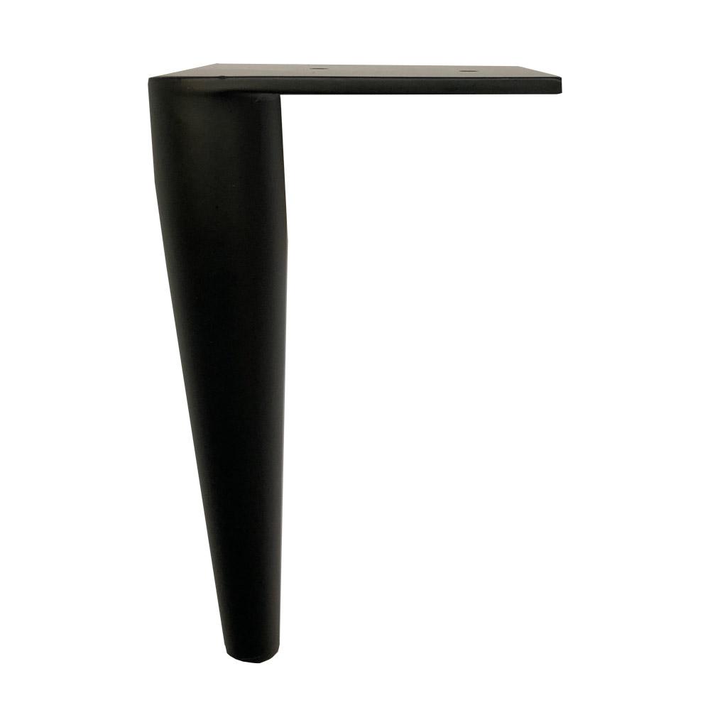Ronde kegelvormige zwarte meubelpoot 17 cm