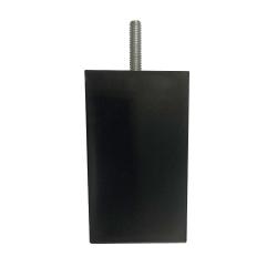 Zwarte vierkanten plastic meubelpoot 10 cm (M8)