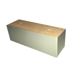 Rechthoekige grijze houten meubelpoot 6 cm