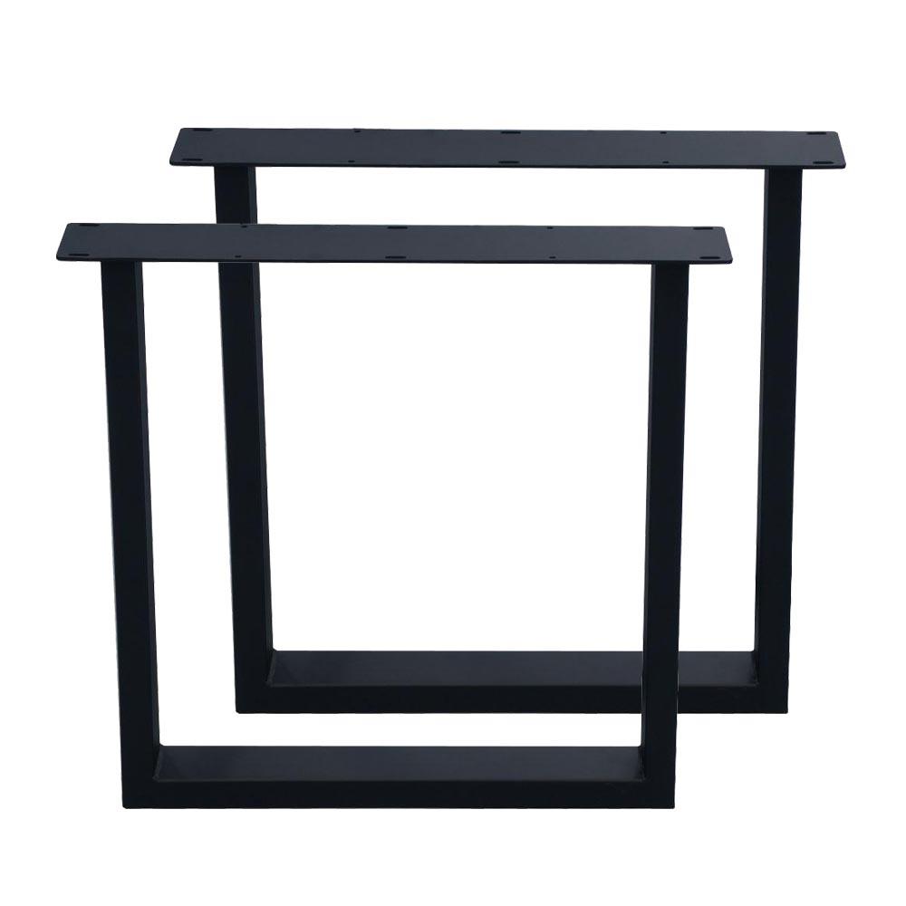 Set zwarte U tafelpoten 72 cm (koker 10 x 4)