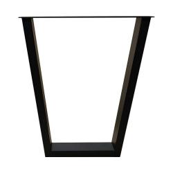 Zwarte smalle trapezium tafelpoot 72 cm (koker 10 x 4)