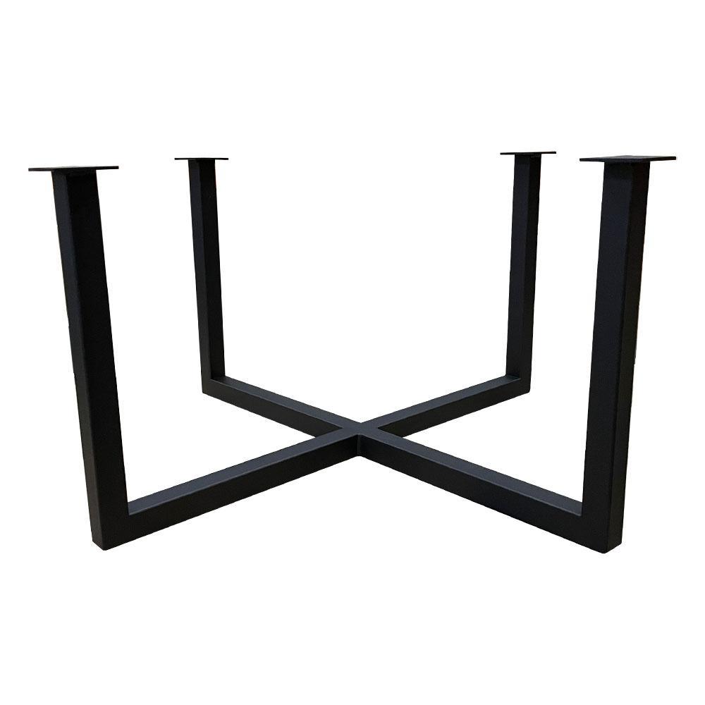 Zwarte stalen salontafel onderstel hoogte 43  cm, vierkant 75 x 75cm (30 x 30 mm)
