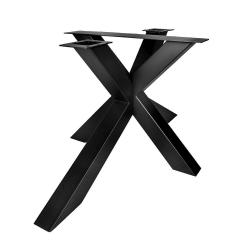 Zwarte stalen matrix tafelpoot voor buiten hoogte 73 cm en breedte 150 cm (koker 10 x 10)
