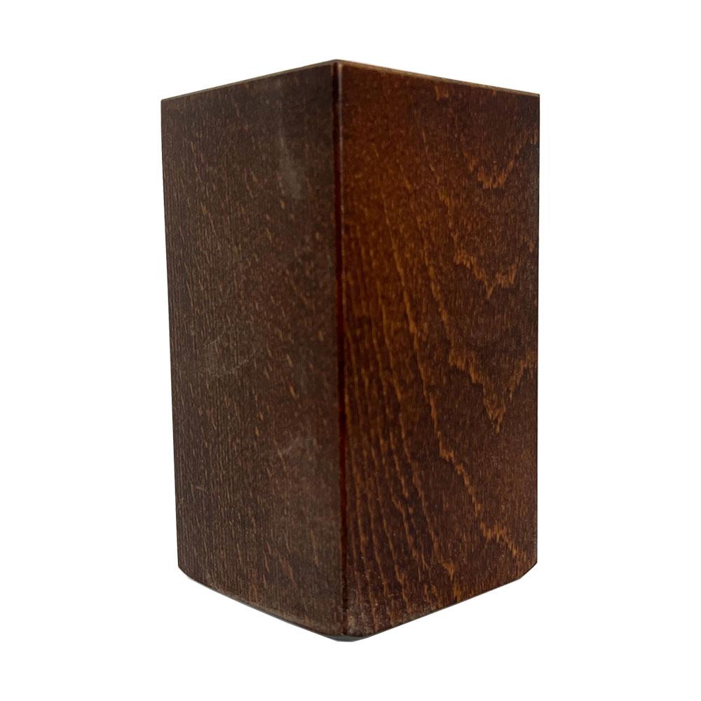 Vierkanten donker bruine houten meubelpoot 13,5 cm