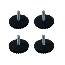 Set zwarte kunststof stelvoeten diameter 5,5 cm (M8) (zakje 4 stuks)