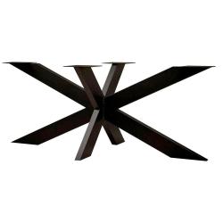 Zwarte stalen matrix tafelpoot hoogte 72 cm en breedte 160 cm (koker 10 x 3)